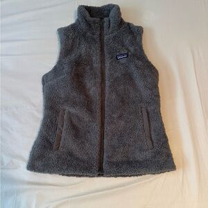Patagonia Fleece Vest Woman Medium Gray Full Zip Sherpa Retro Outdoor